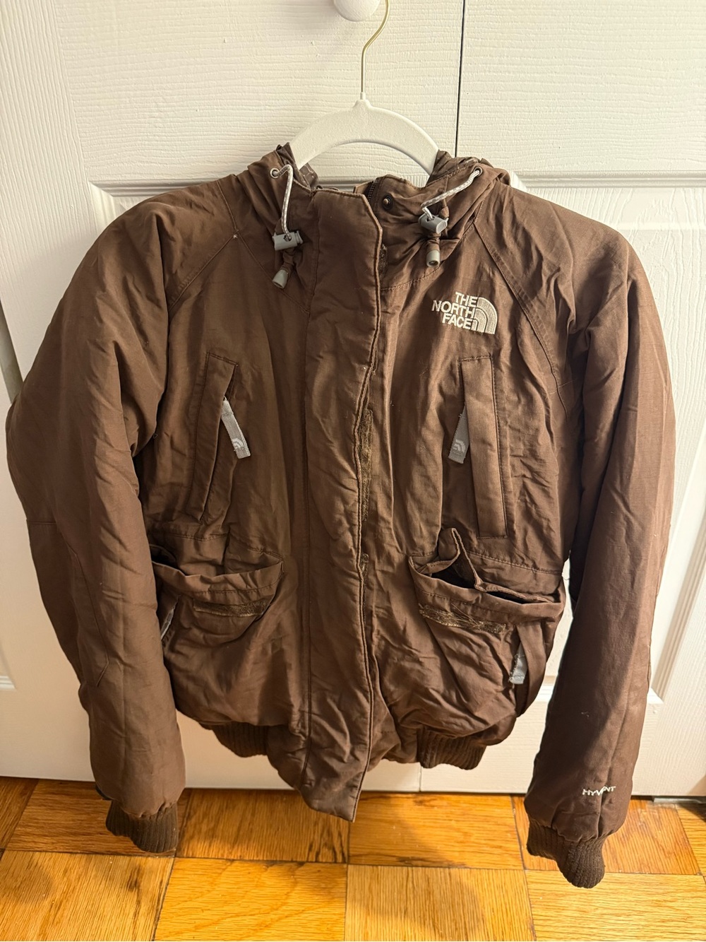 The North Face Brown Hooded Puffer Jacket